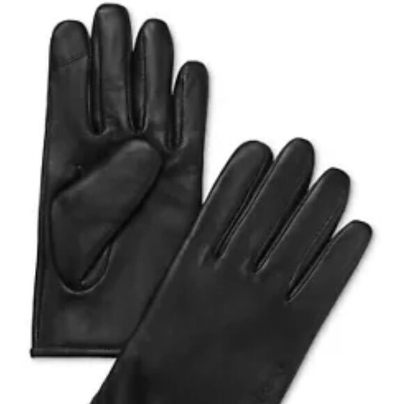 CALVIN KLEIN Men's Classic Leather Fleece-Lined Touchscreen Winter Gloves XLarge - Picture 2 of 6
